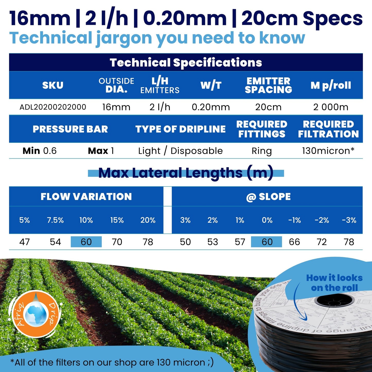 Irrigation OnlineDripline IrrigationADL202002020000.20mm20cm