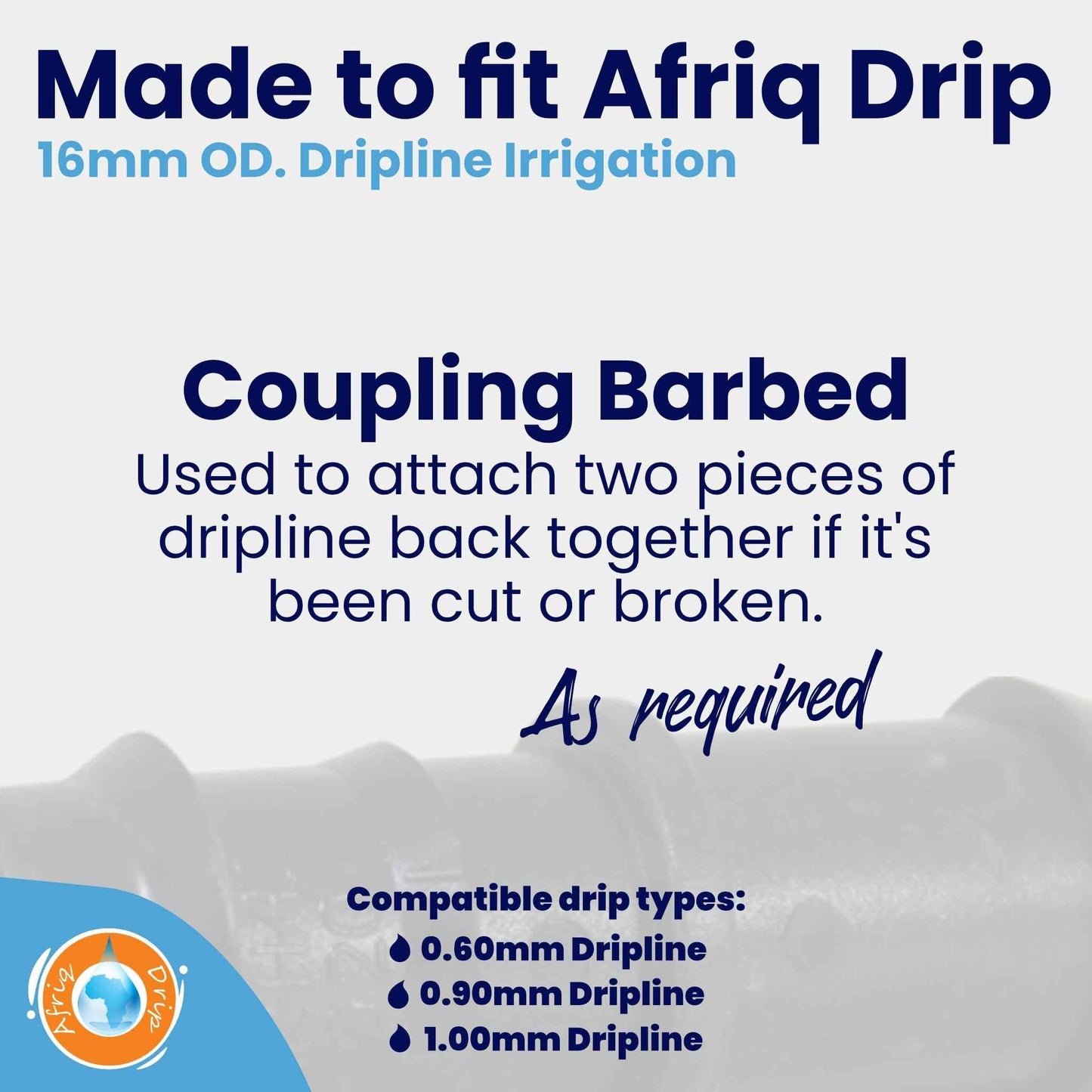 Afriq Drip 16mm Couplings/Connectors for Dripline Irrigation