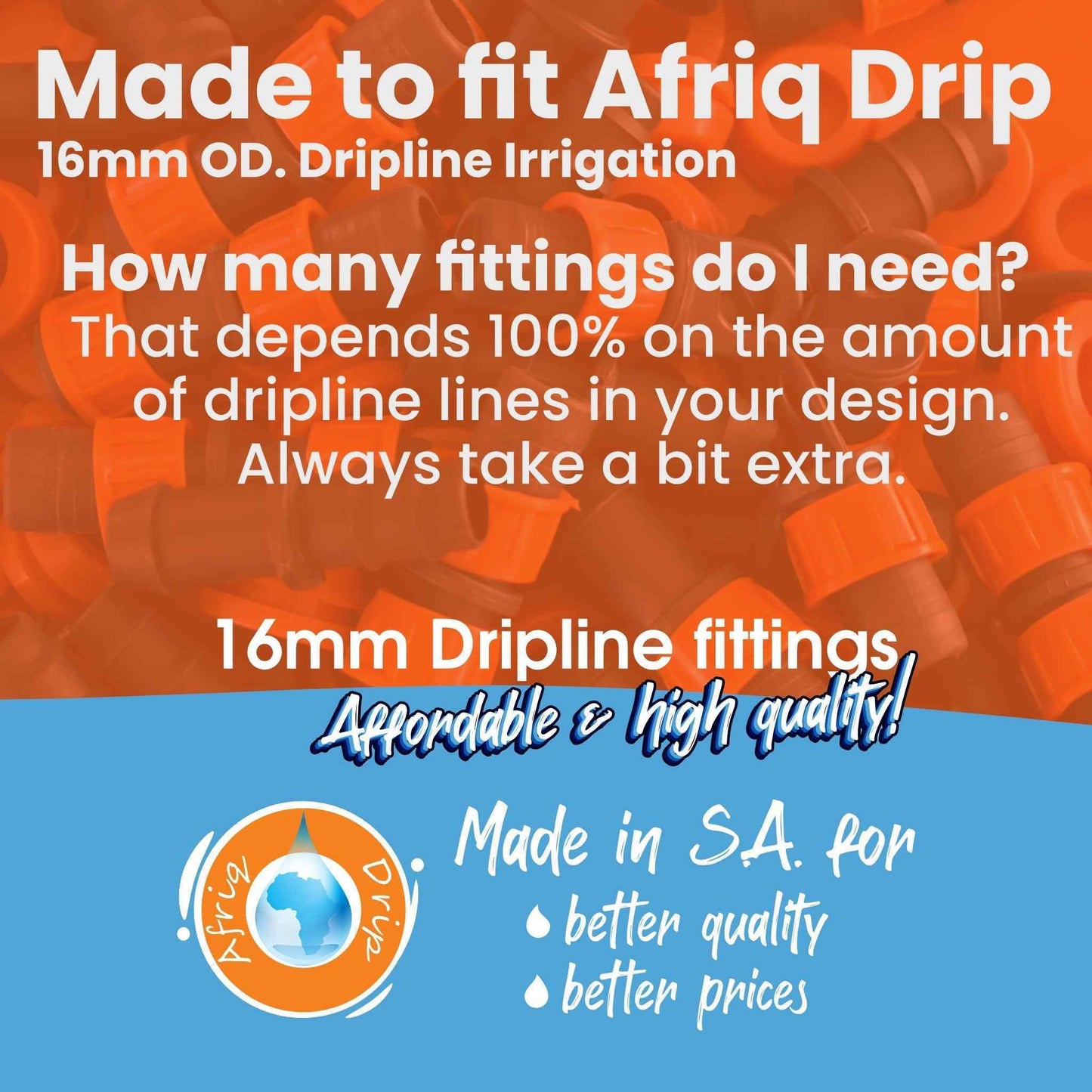 Afriq Drip 16mm Off-Take Connectors for Dripline Irrigation