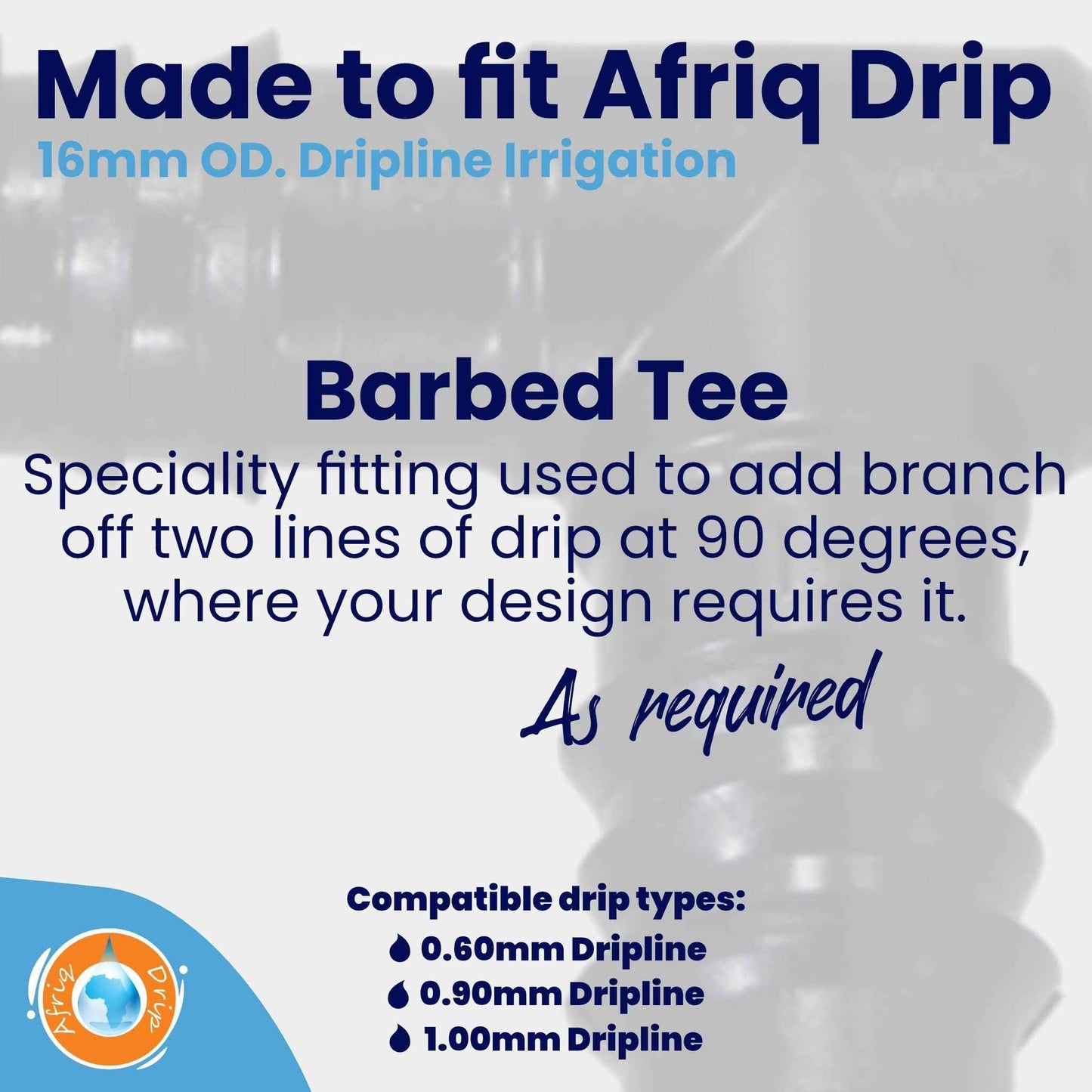 Afriq Drip 16mm Optional Couplings or Connectors for Dripline Irrigation