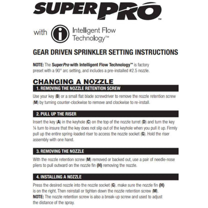K-Rain Super Pro with Intelligent Flow Gear Driven Sprinkler